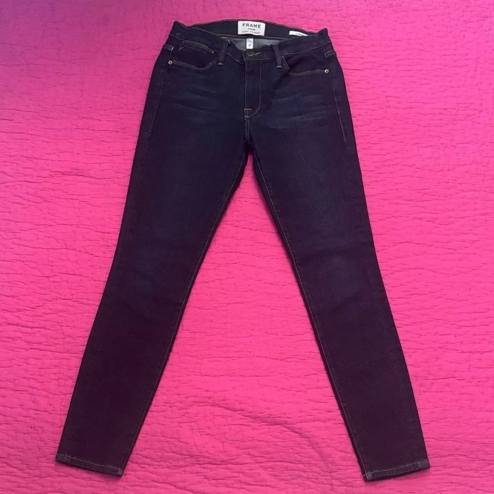 Frame Denim Women's Deep Indigo Skinny Jeans, size 27